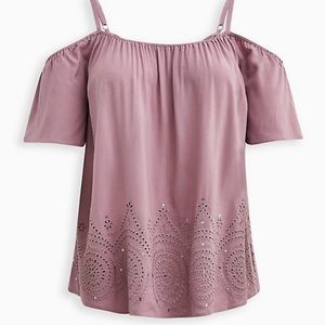 Torrid mauve cold shoulder shirt